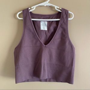 Athleta Purple Aurora Crop Rib Tank